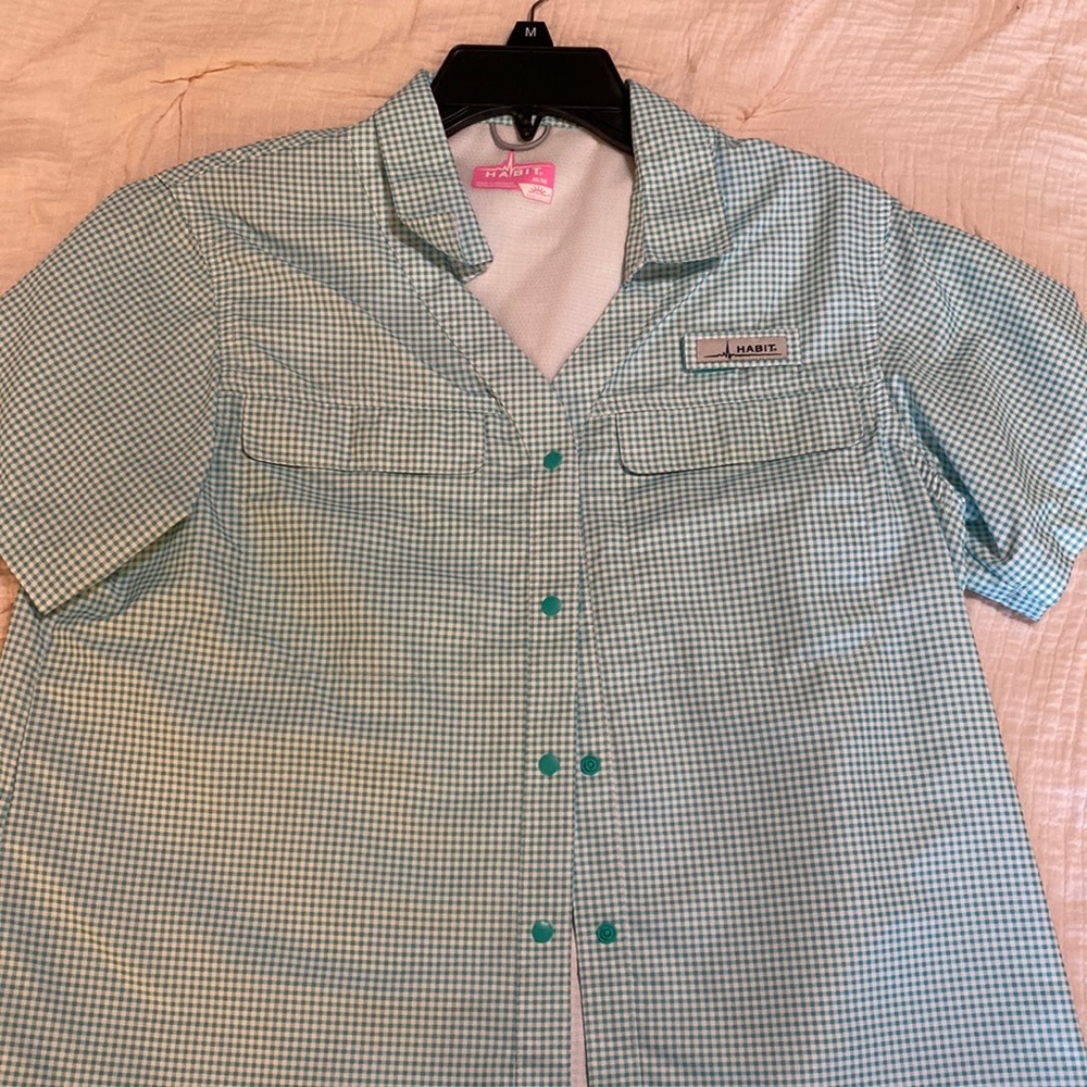 Habit Medium Plaid Snap Button Fishing Shirt